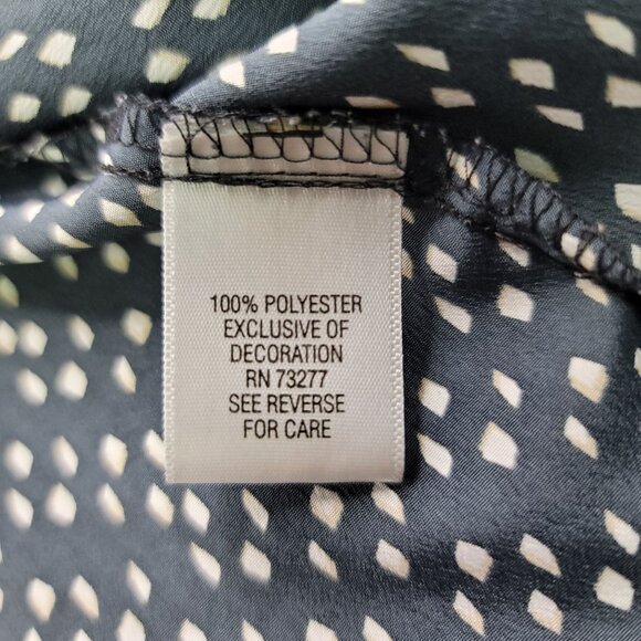 Croft & Barrow 1X V Neck Roll Tab Sleeve Polka Dot Blouse Ruched Sholder - Picture 7 of 11